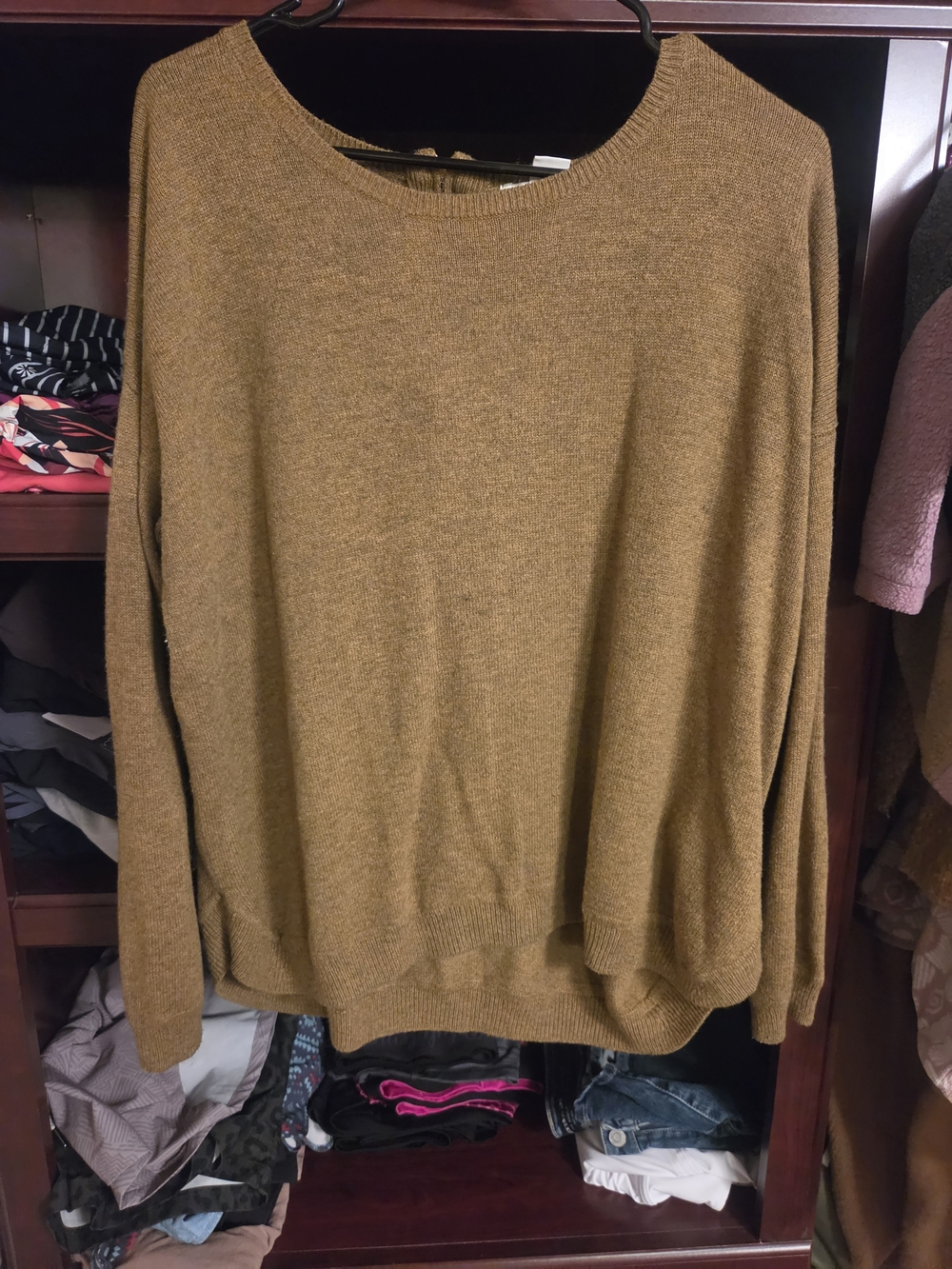 H&M Womens Crewneck Sweater in Mustard Brown